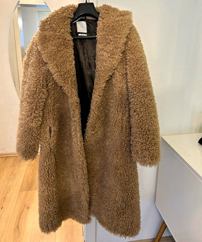 Mng damen teddyfell mantel - teddyfell,