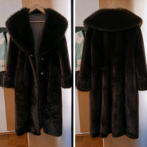 Eleganter kunstpelzmantel mit - kunstpelzmantel,