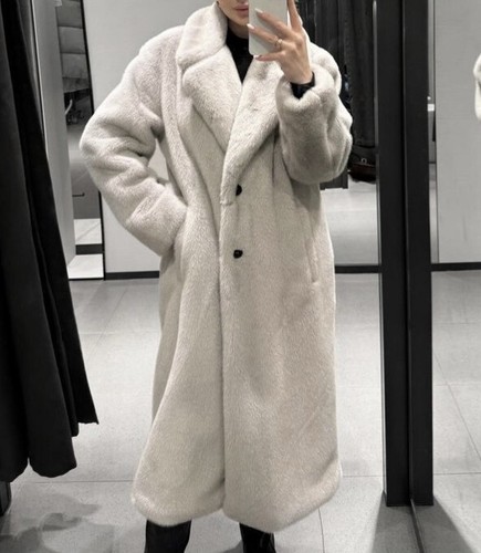 Zara langer kunstfell mantel - zara,