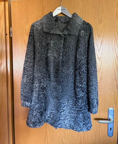 Damen mantel grau pelz - damen,