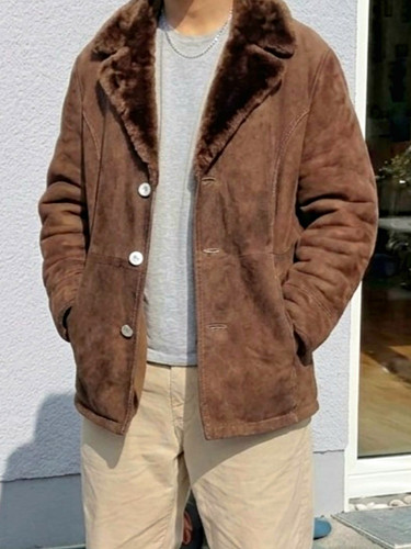 Borg herren ledermantel braun - borg,