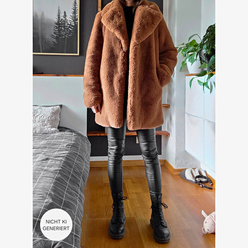 Zara woman kunstfellmantel - woman,