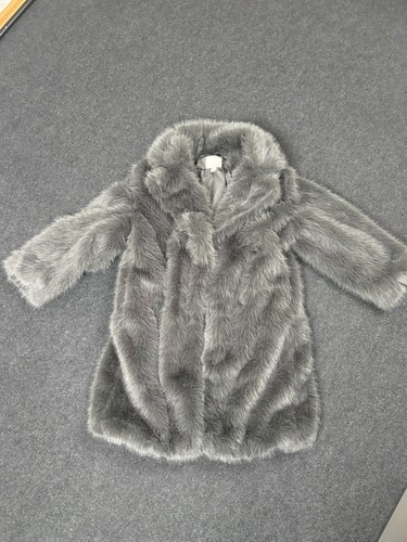 Kunstfellmantel grau teddy - h&m,
