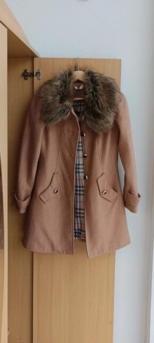Mantel jacke beige braun - beige,