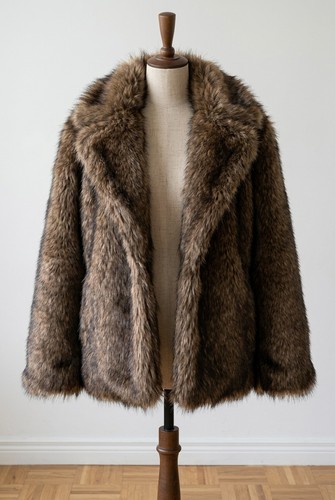 Damen kunstfelljacke braun - damen,