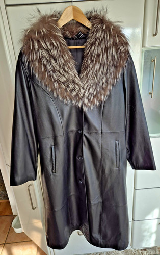 Damen ledermantel schwarz - damen,
