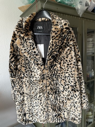 Zara kunstfell mantel damen - kunstfell,