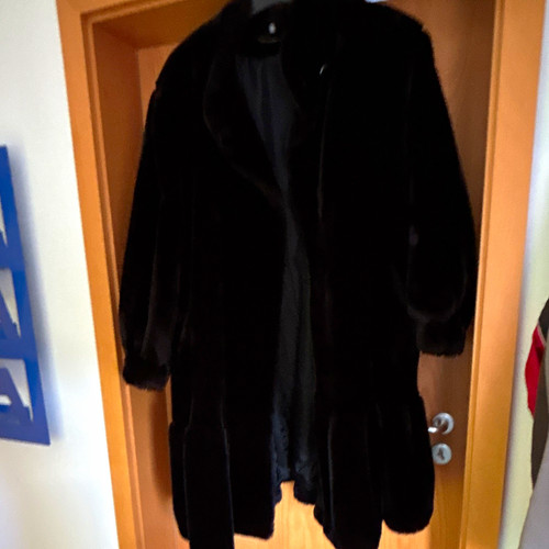 Damen mantel schwarz kunstpelz - damen,